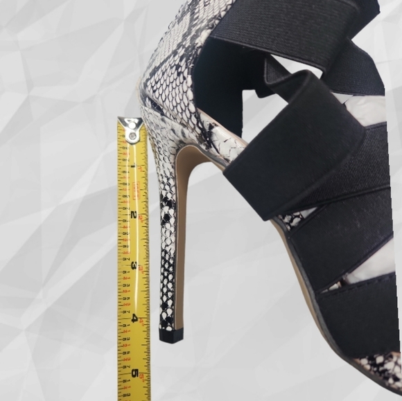 Black Heels Elastic Band Open Toe Size 8 - Picture 8 of 8